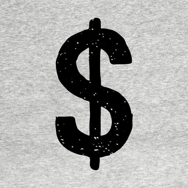 Dollar Sign Doodle Black by Mijumi Doodles